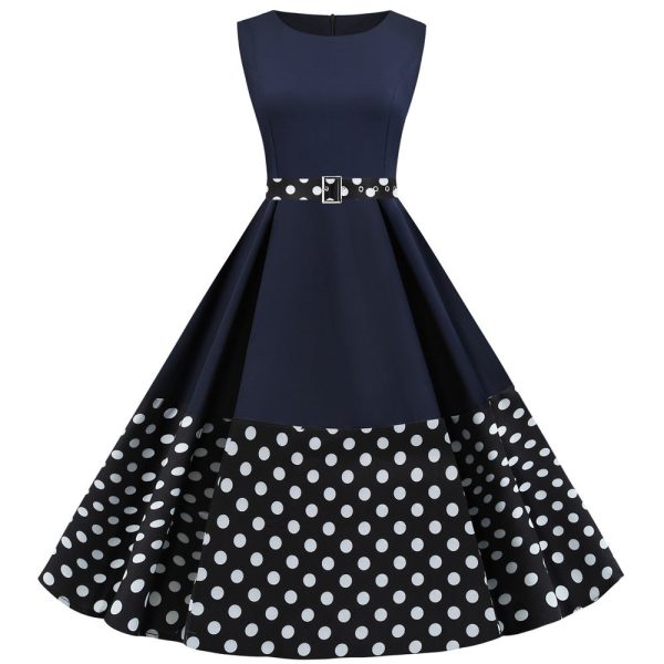 A Line Summer Round Neck Sleeveless Casual Party Dress - Image 5
