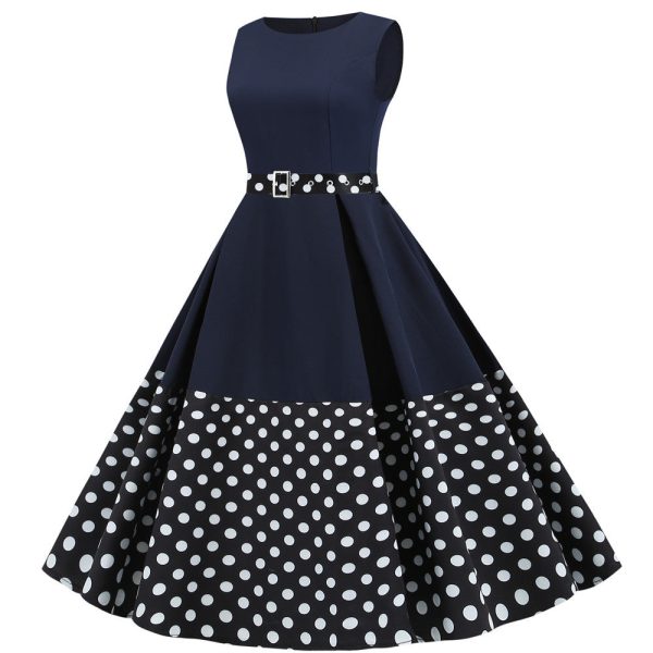 A Line Summer Round Neck Sleeveless Casual Party Dress - Image 6