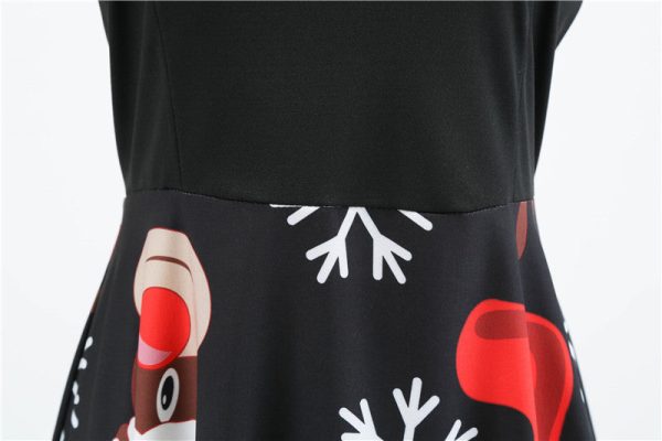 2020 Christmas Print Vintage Dress Long Sleeve - Image 6