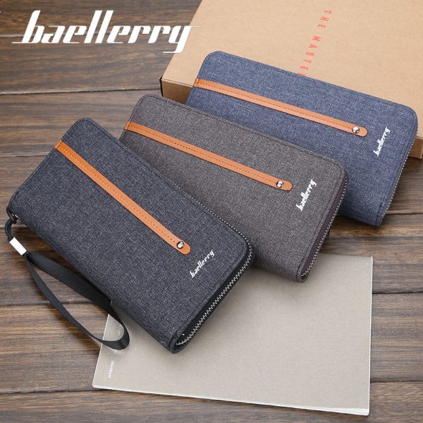 Baellerry S1523 New Patchwork Canvas Portable Clutch Wallet for Men - Image 8