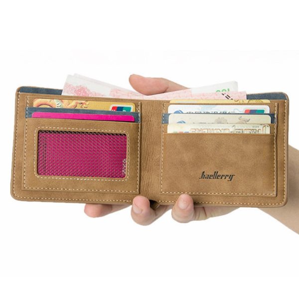 Baellerry LK789 Solid Color Letter Open Short Horizontal Men Wallet - Image 10