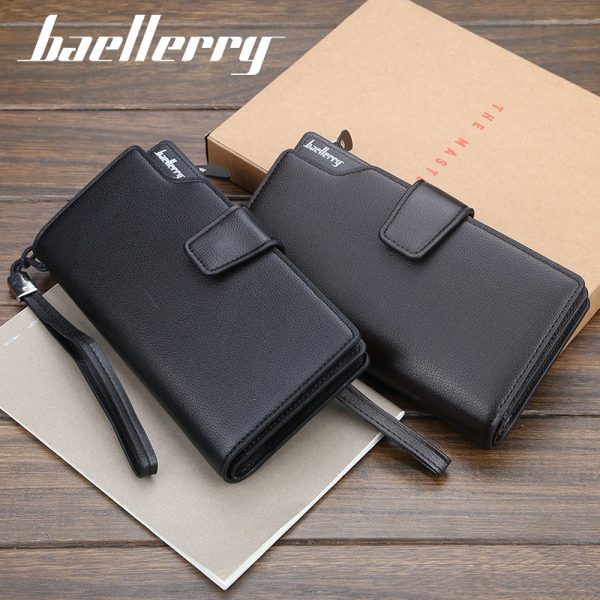 Baellerry 171-2 Solid Color Cell Phone Money Photo Card Clutch Wallet for Men - Image 4
