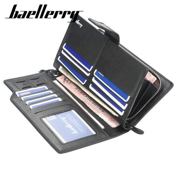 Baellerry 171-2 Solid Color Cell Phone Money Photo Card Clutch Wallet for Men - Image 5