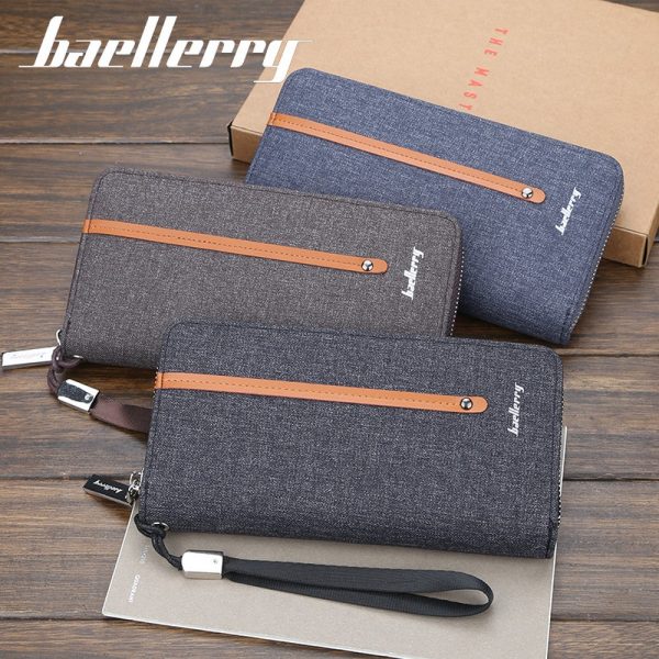 Baellerry S1523 New Patchwork Canvas Portable Clutch Wallet for Men - Image 10