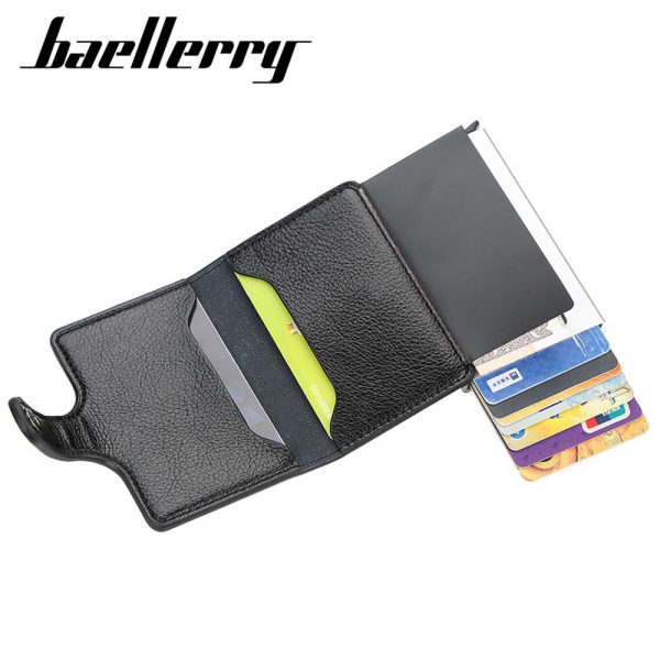 Baellerry Credit Card Wallet Slim RFID Blocking Credit Card Holder Minimalist Wallet Aluminum Purse - Image 2