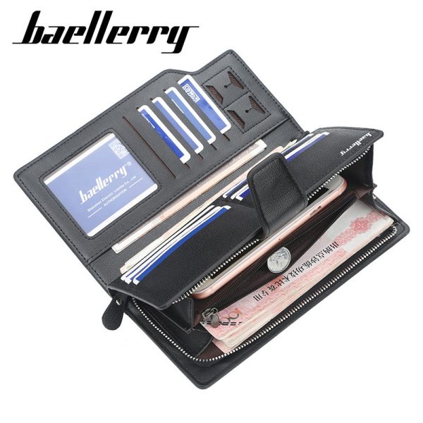 Baellerry 171-2 Solid Color Cell Phone Money Photo Card Clutch Wallet for Men - Image 6