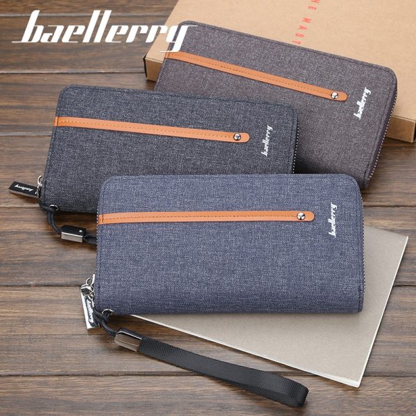 Baellerry S1523 New Patchwork Canvas Portable Clutch Wallet for Men - Image 11