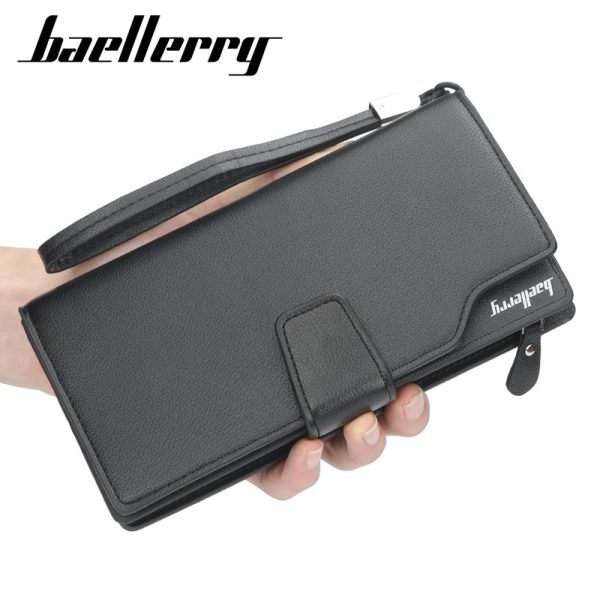 Baellerry 171-2 Solid Color Cell Phone Money Photo Card Clutch Wallet for Men - Image 9