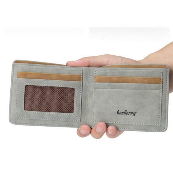Baellerry LK789 Solid Color Letter Open Short Horizontal Men Wallet - Image 12