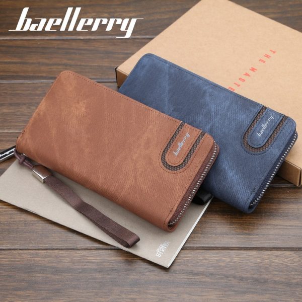 Baellerry New Patchwork PU Portable Clutch Wallet for Men - Image 14