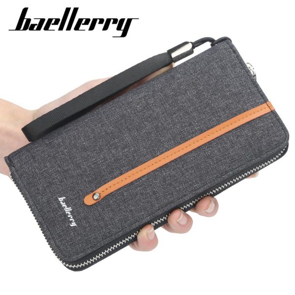Baellerry S1523 New Patchwork Canvas Portable Clutch Wallet for Men - Image 16