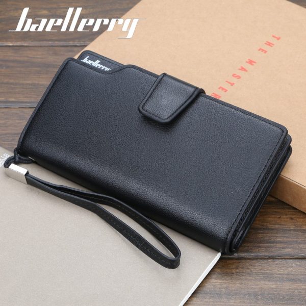Baellerry 171-2 Solid Color Cell Phone Money Photo Card Clutch Wallet for Men - Image 2