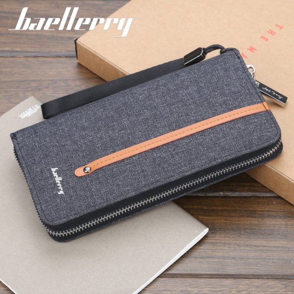 Baellerry S1523 New Patchwork Canvas Portable Clutch Wallet for Men - Image 3