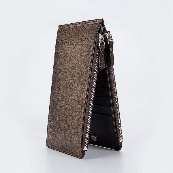 Baellerry Solid Color Cell Phone Money Photo Card Clutch Long Wallet for Men - Image 4