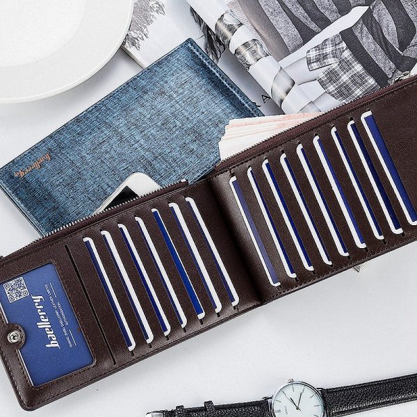 Baellerry Solid Color Cell Phone Money Photo Card Clutch Long Wallet for Men - Image 5