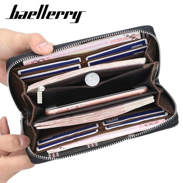Baellerry New Patchwork PU Portable Clutch Wallet for Men - Image 3
