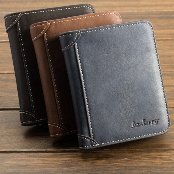 Baellerry PU Leather Men Wallet Coin Pocket Vintage Short Slim Male Money Card Holder - Image 2