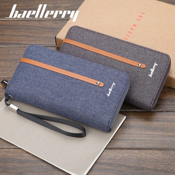Baellerry S1523 New Patchwork Canvas Portable Clutch Wallet for Men - Image 5