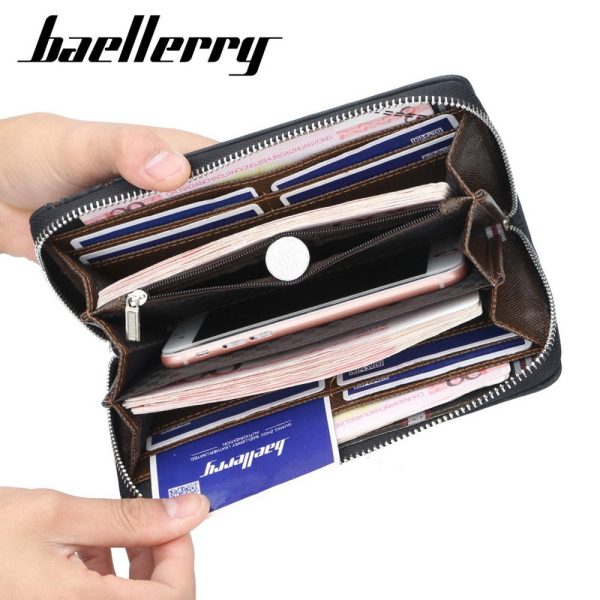 Baellerry New Patchwork PU Portable Clutch Wallet for Men - Image 5