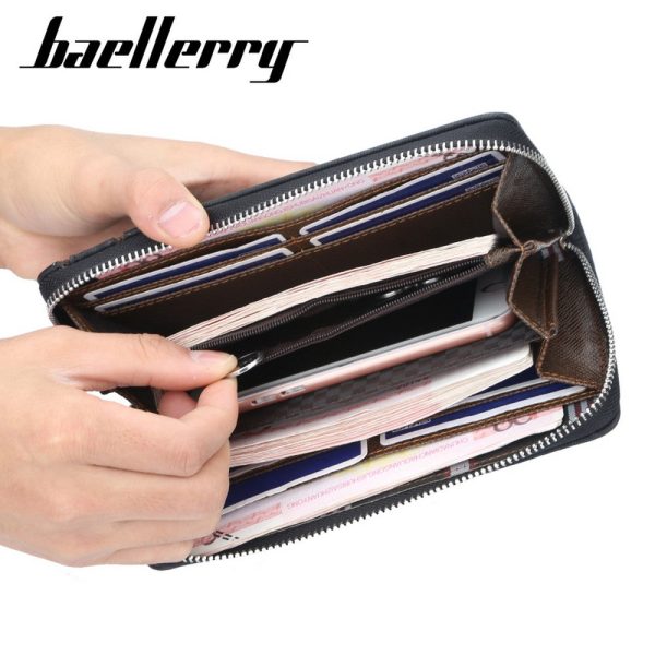 Baellerry New Patchwork PU Portable Clutch Wallet for Men - Image 7