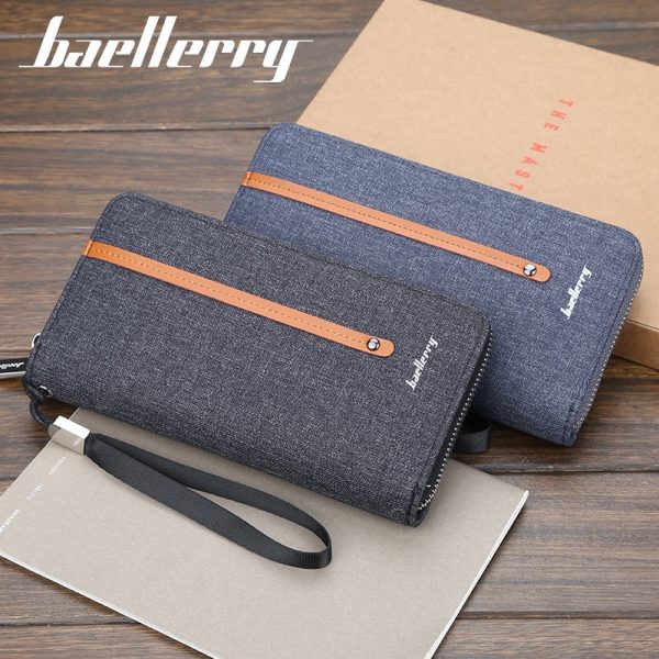 Baellerry S1523 New Patchwork Canvas Portable Clutch Wallet for Men - Image 6