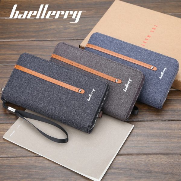 Baellerry S1523 New Patchwork Canvas Portable Clutch Wallet for Men - Image 7