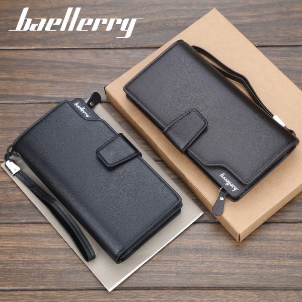 Baellerry 171-2 Solid Color Cell Phone Money Photo Card Clutch Wallet for Men - Image 11