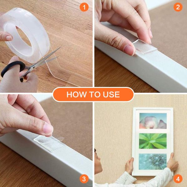 5M Double Sided Tape Heavy Duty, Nano Washable Traceless Removable Mounting Tape - Image 14