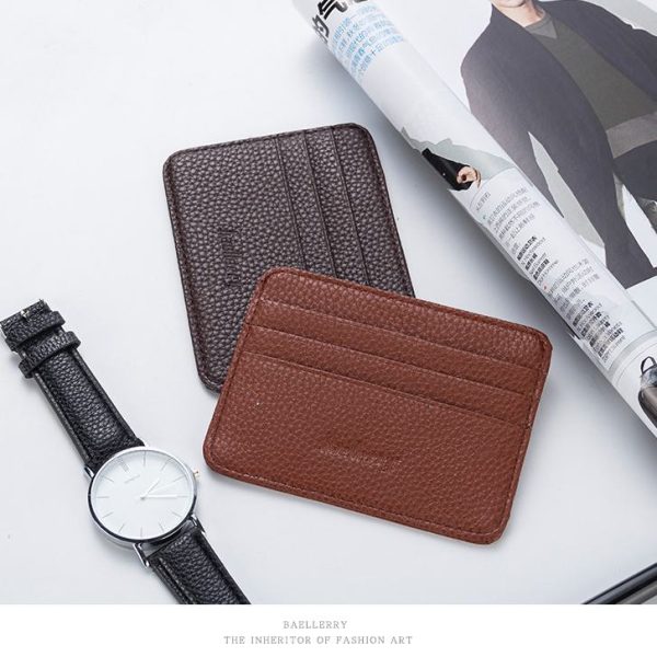 Baellerry PU Leather Ultra Slim Card Cash Coin Holder Large Capacity Wallet - Image 7