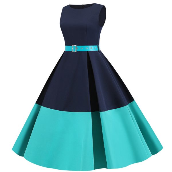 A Line Summer Round Neck Sleeveless Casual Party Dress - Image 12