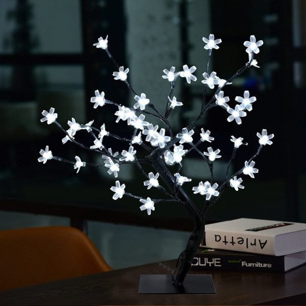 0.45M/17.72Inch 48LEDS Cherry Blossom Desk Top Bonsai Tree Light, Perfect for Home Festival Party Wedding - Image 8