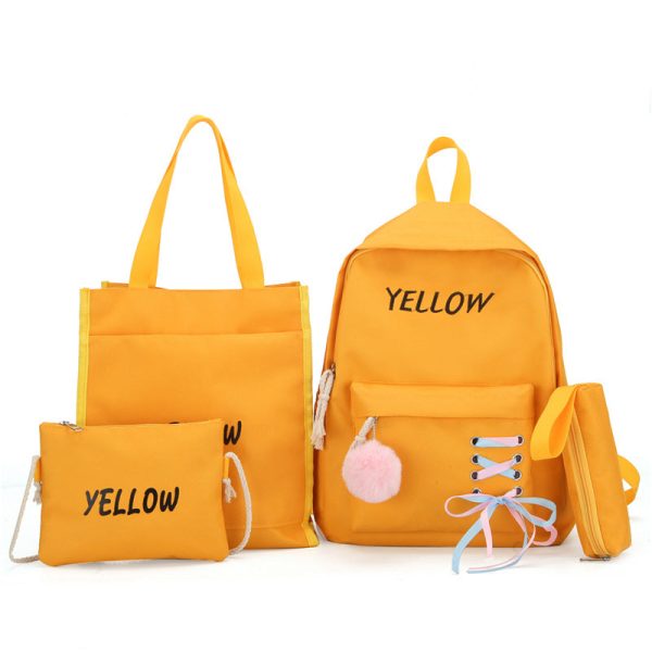 2019 NEW 4PCS Girls Casual Bag Letter Embroidered Lightweight Women Backpack