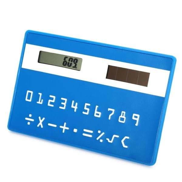 1PC Mini Slim Credit Card Pattern Solar Power Pocket Calculator - Image 2