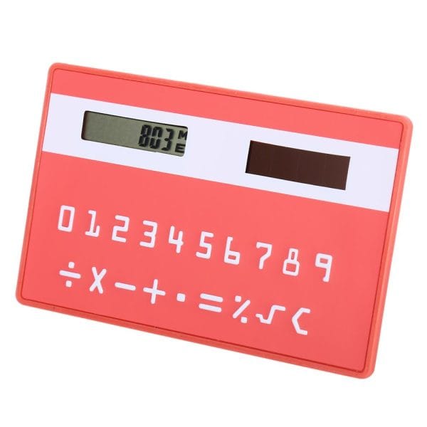 1PC Mini Slim Credit Card Pattern Solar Power Pocket Calculator - Image 6