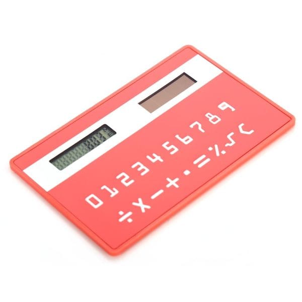 1PC Mini Slim Credit Card Pattern Solar Power Pocket Calculator - Image 7