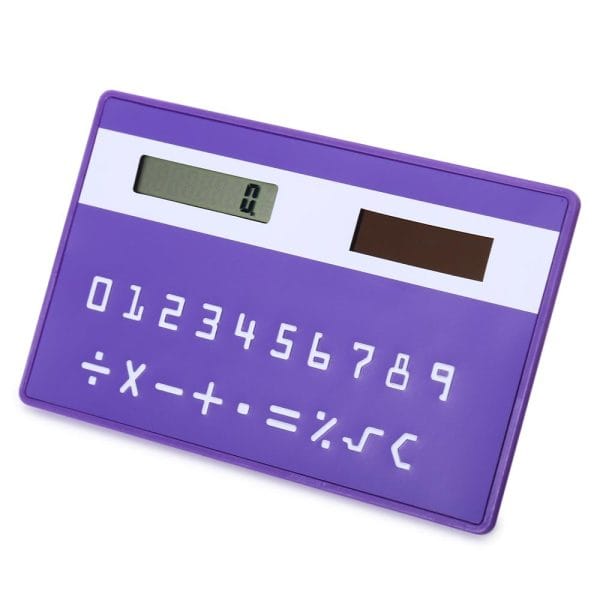 1PC Mini Slim Credit Card Pattern Solar Power Pocket Calculator - Image 10