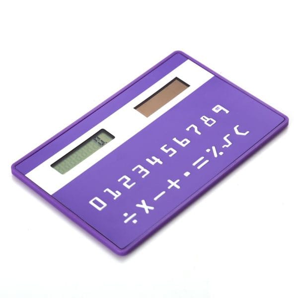 1PC Mini Slim Credit Card Pattern Solar Power Pocket Calculator - Image 11