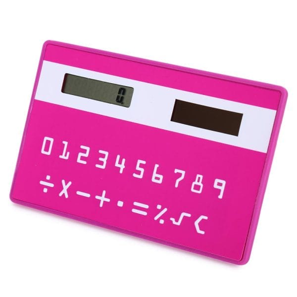 1PC Mini Slim Credit Card Pattern Solar Power Pocket Calculator - Image 14