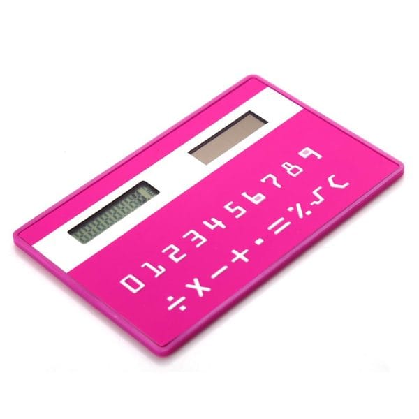 1PC Mini Slim Credit Card Pattern Solar Power Pocket Calculator - Image 15
