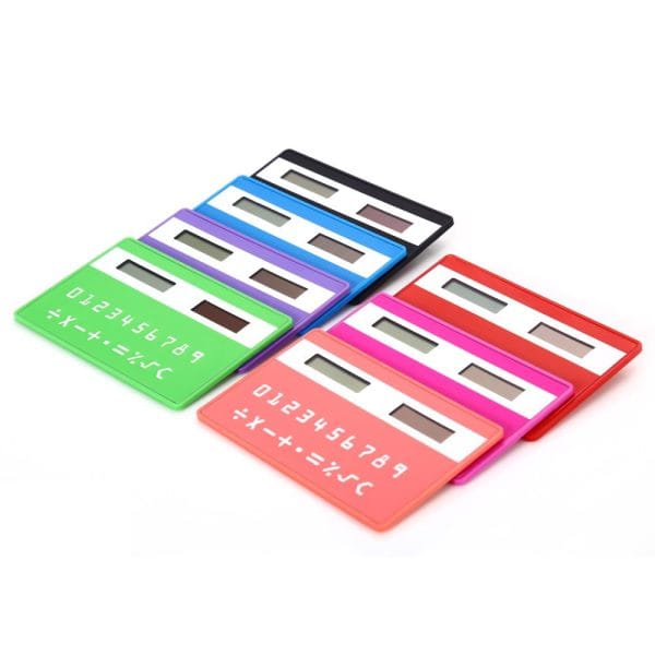 1PC Mini Slim Credit Card Pattern Solar Power Pocket Calculator - Image 17
