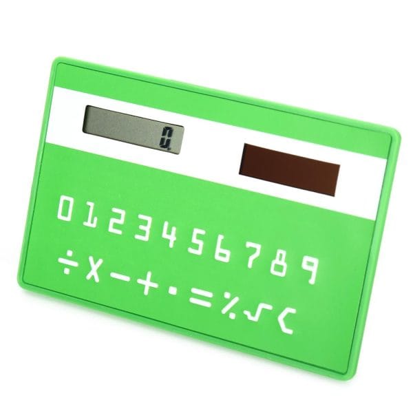 1PC Mini Slim Credit Card Pattern Solar Power Pocket Calculator - Image 18