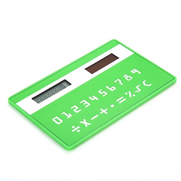 1PC Mini Slim Credit Card Pattern Solar Power Pocket Calculator - Image 19