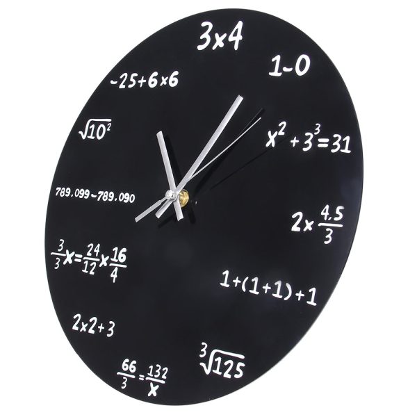 Creative Mathematics Blackboard Clock Black Powder Coated Metal - Image 2