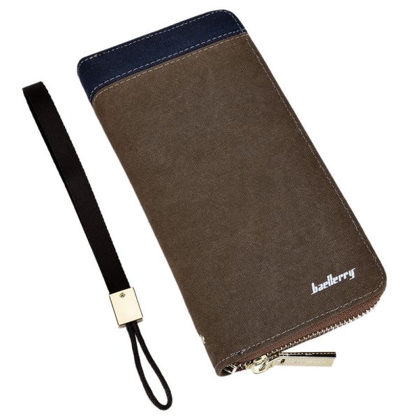 Baellerry Patchwork Canvas Portable Clutch Wallet for Men - Image 2