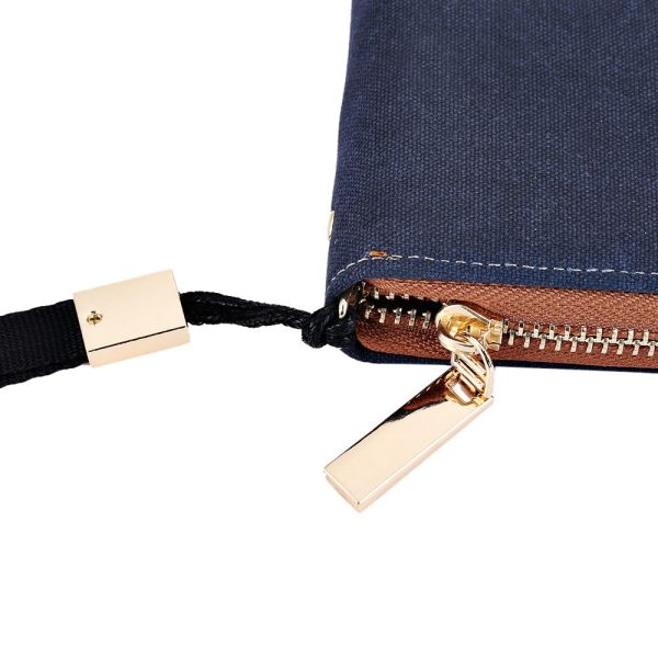 Baellerry Patchwork Canvas Portable Clutch Wallet for Men - Image 9