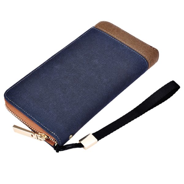 Baellerry Patchwork Canvas Portable Clutch Wallet for Men - Image 7