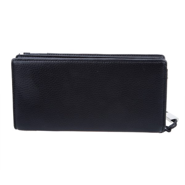Baellerry Men Lichee Pattern Metal Clip Embellishment Vertical Long Portable Clutch Wallet - Image 5