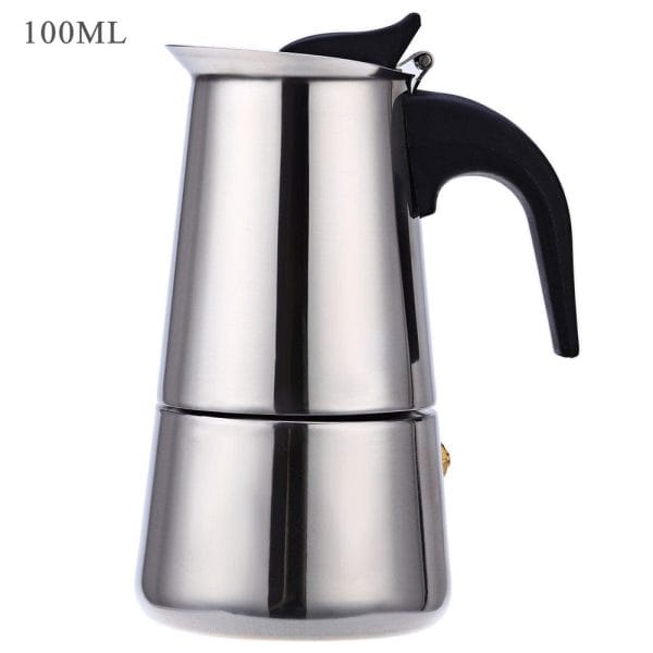 100ML 2-Cup Stainless Steel Mocha Espresso Latte Percolator Coffee Maker Pot
