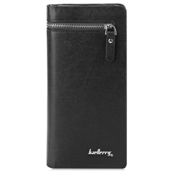 Baellerry Solid Color Cell Phone Money Photo Card Clutch Wallet for Men - Image 2