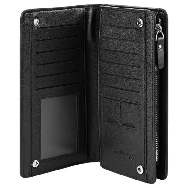 Baellerry Solid Color Cell Phone Money Photo Card Clutch Wallet for Men - Image 4